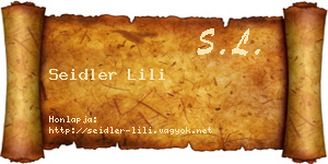 Seidler Lili névjegykártya